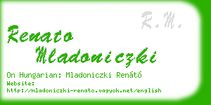 renato mladoniczki business card